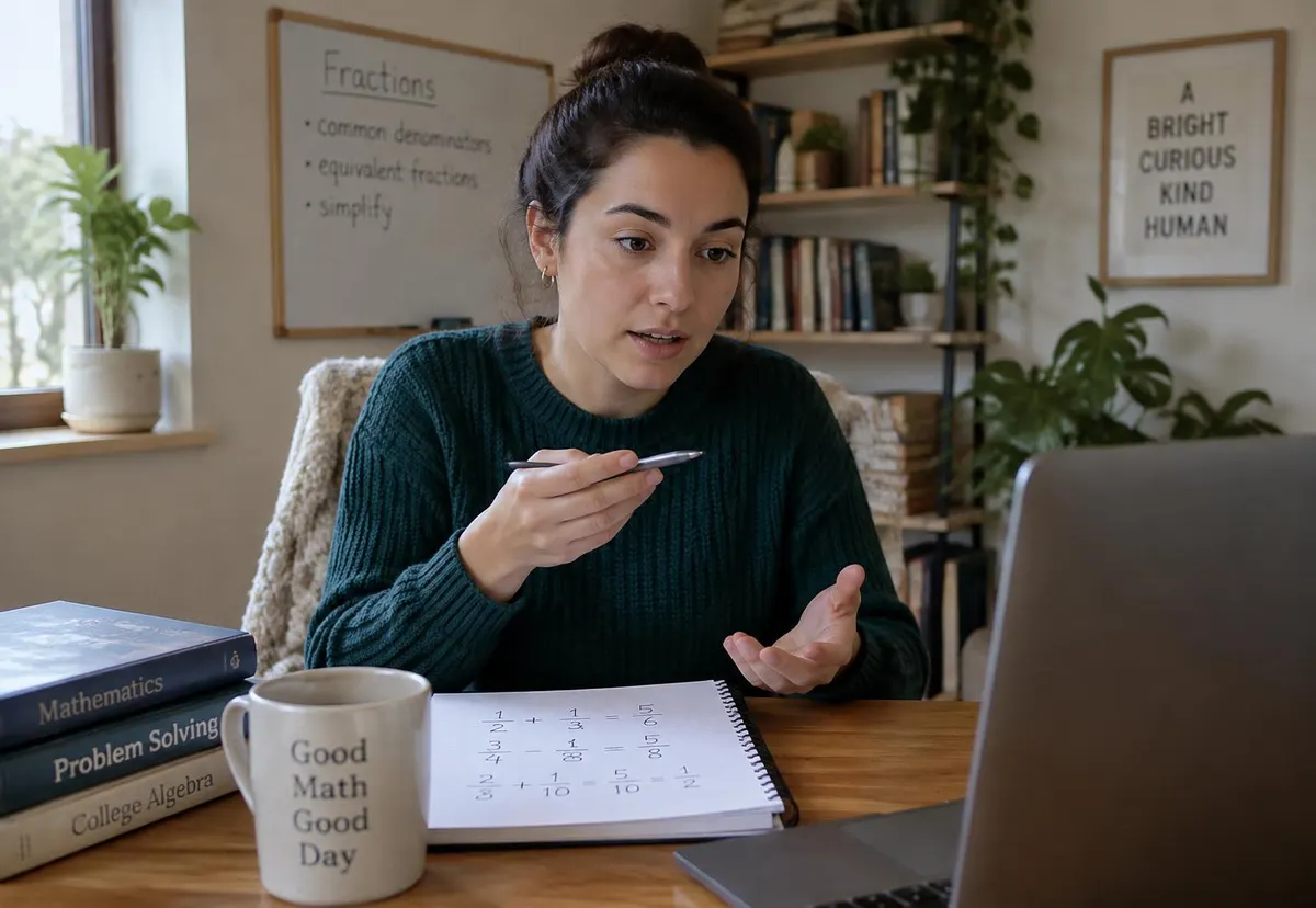 Marie Tremblay, orthopédagogue, explique une démarche de mathématiques en ligne